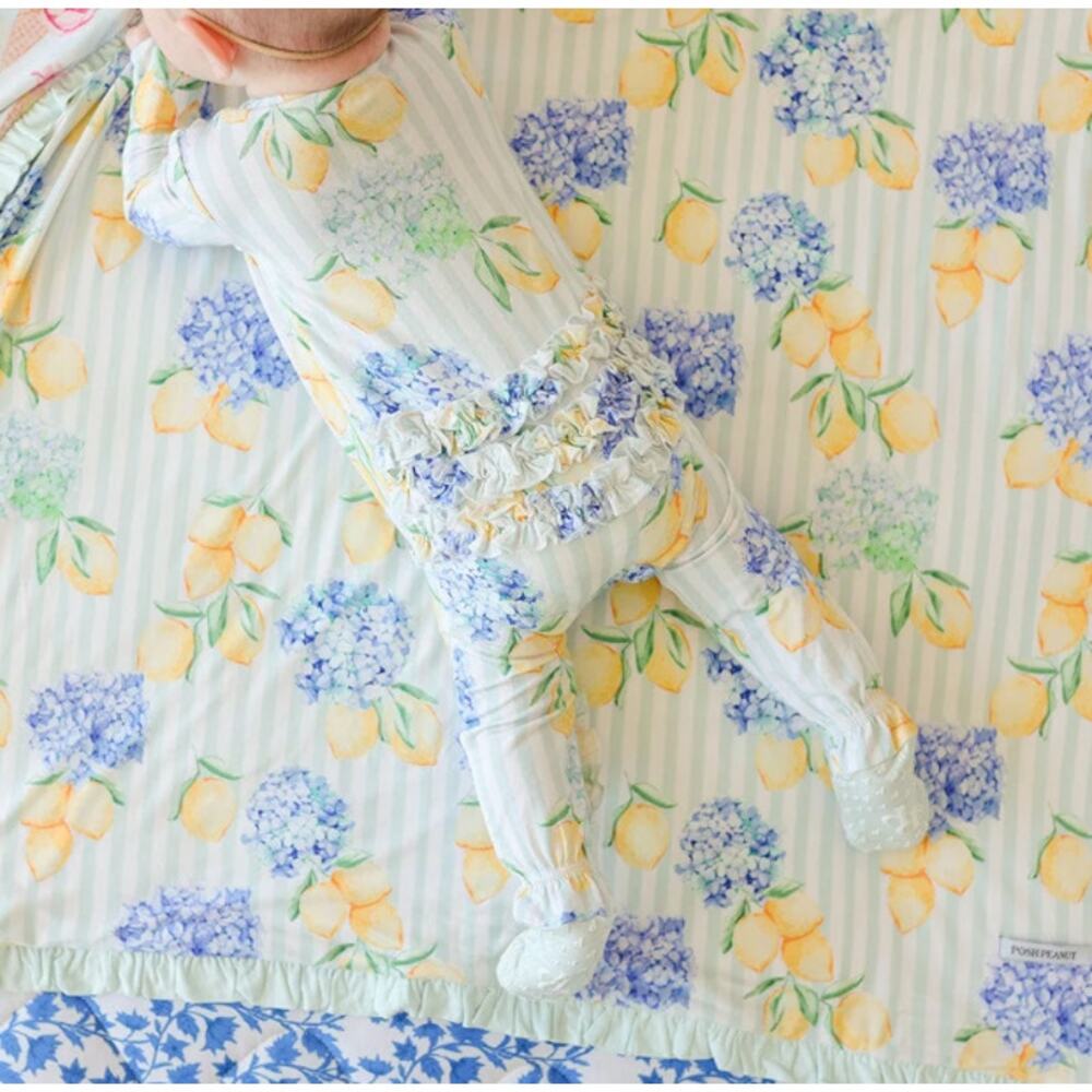 Posh Peanut (Bundle of 2) Ruffled Zippered One-Piece Footie - Size 6-9 Months - Picture 6 of 9